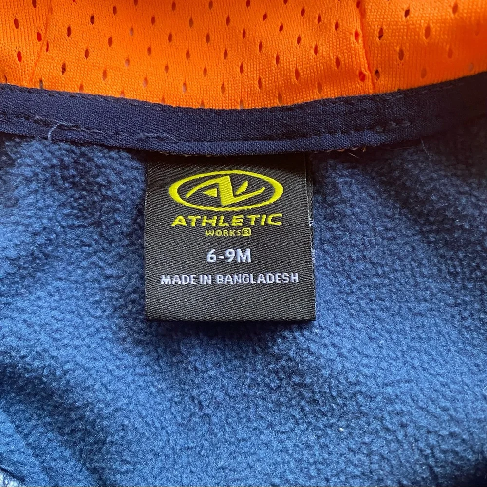 Kids ATHLETIC WORKS Hooded Zip-up Fleece Lined Jacket Size 6-9M